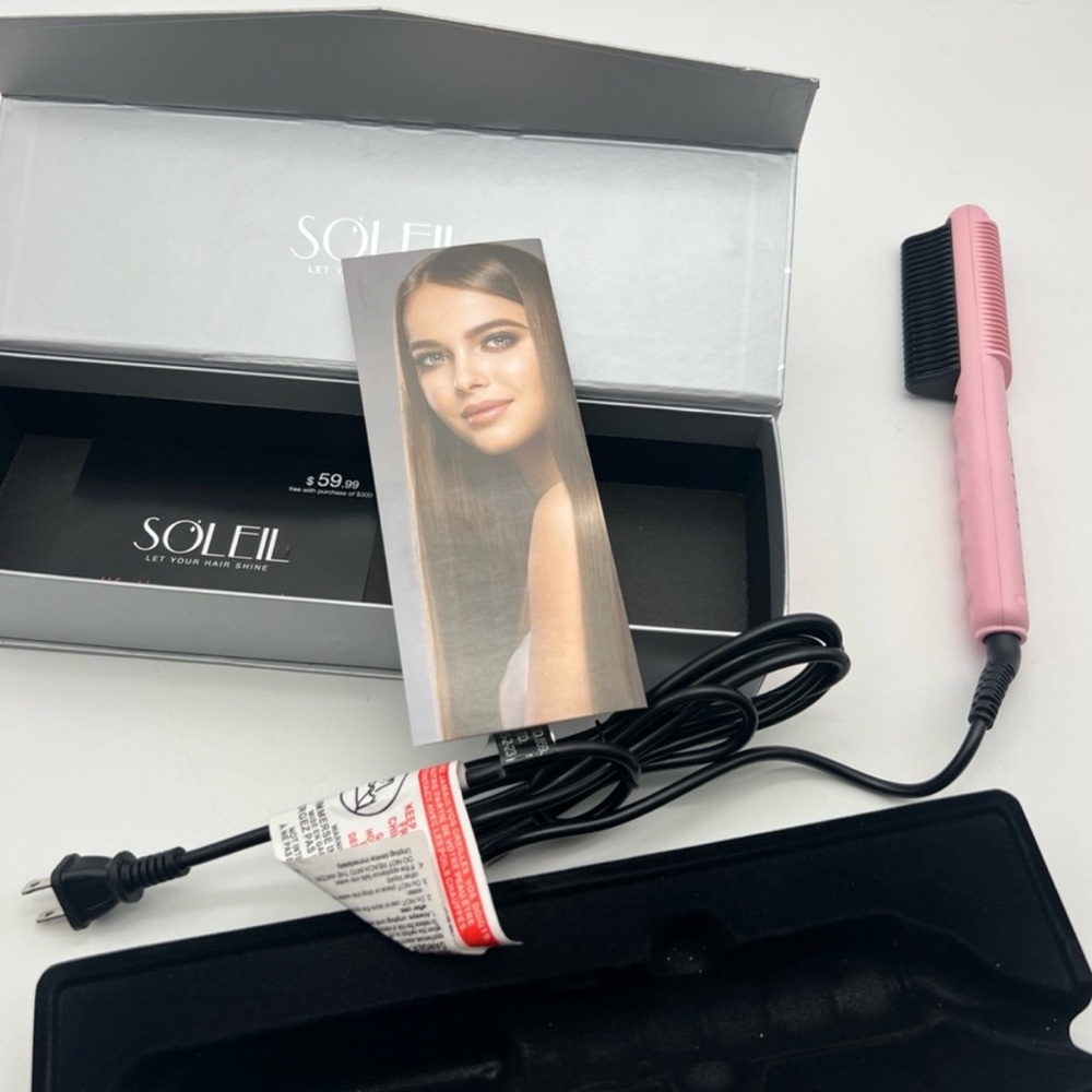New Soleil Baby Pink Styling Comb Heat Brush - Picture 5 of 6